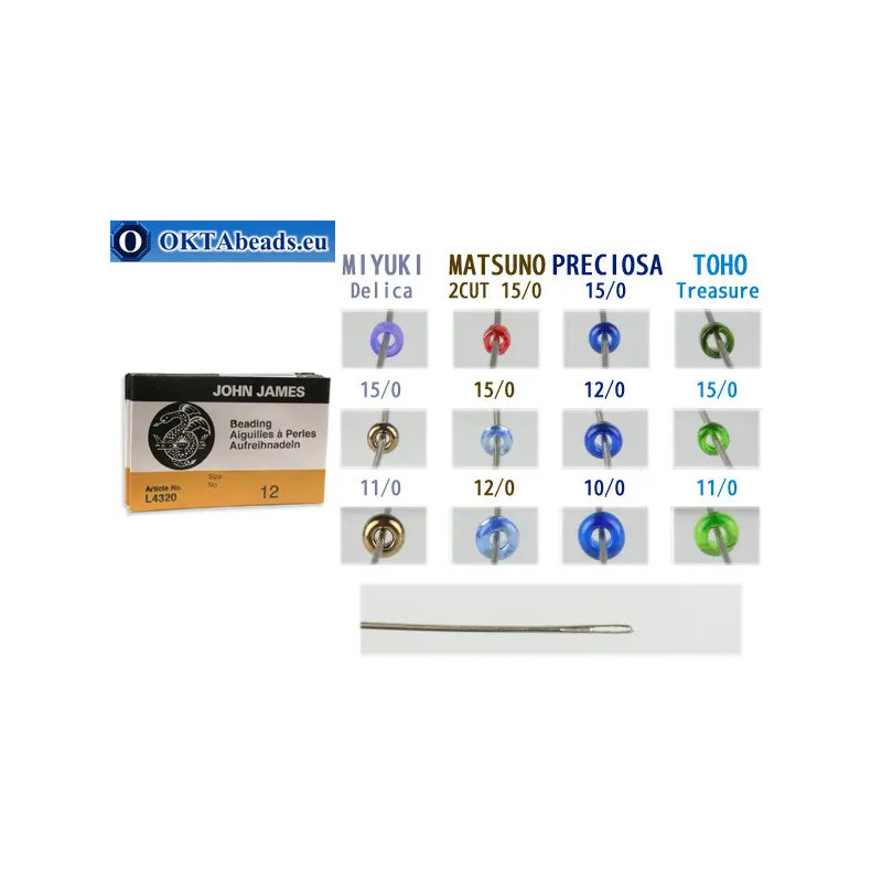 English beading needles N12