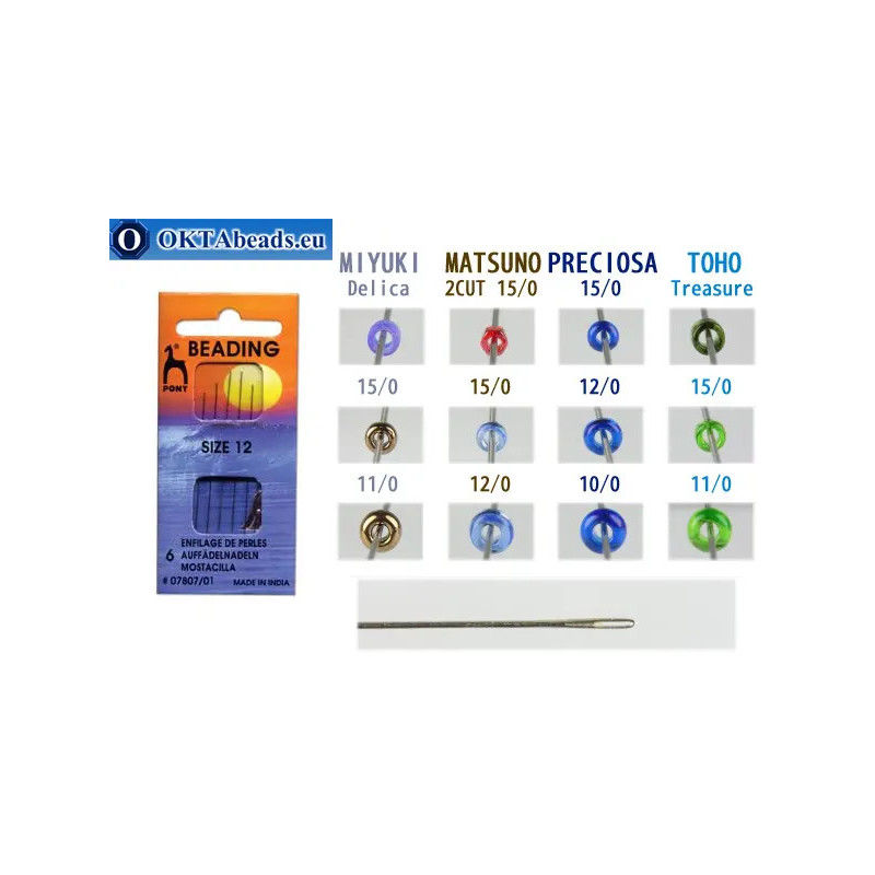 Pony beading needles N12