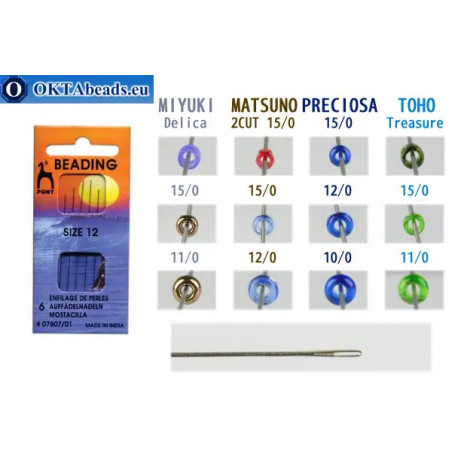 Pony beading needles N12