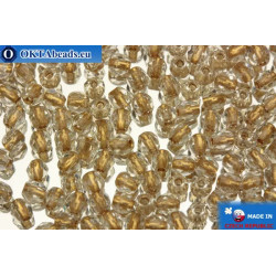 Czech fire polished beads crystal gold (CL00030) 3mm