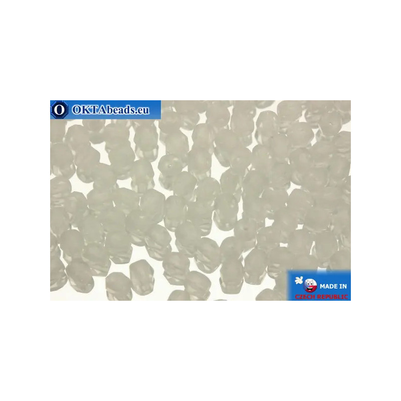 Czech fire polished beads crystal matte (M00030) 3mm