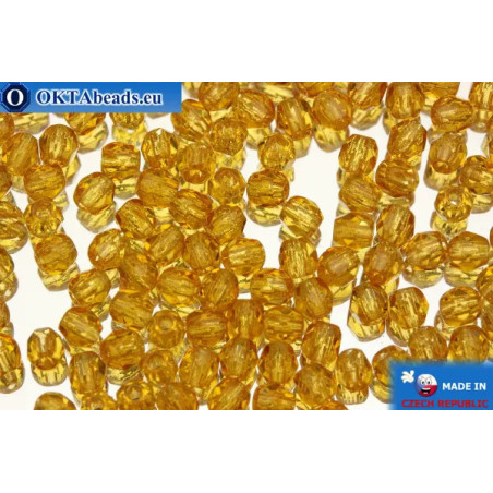 Czech fire polished beads yellow (10060) 3mm