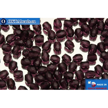 Czech fire polished beads lilac (20080) 3mm