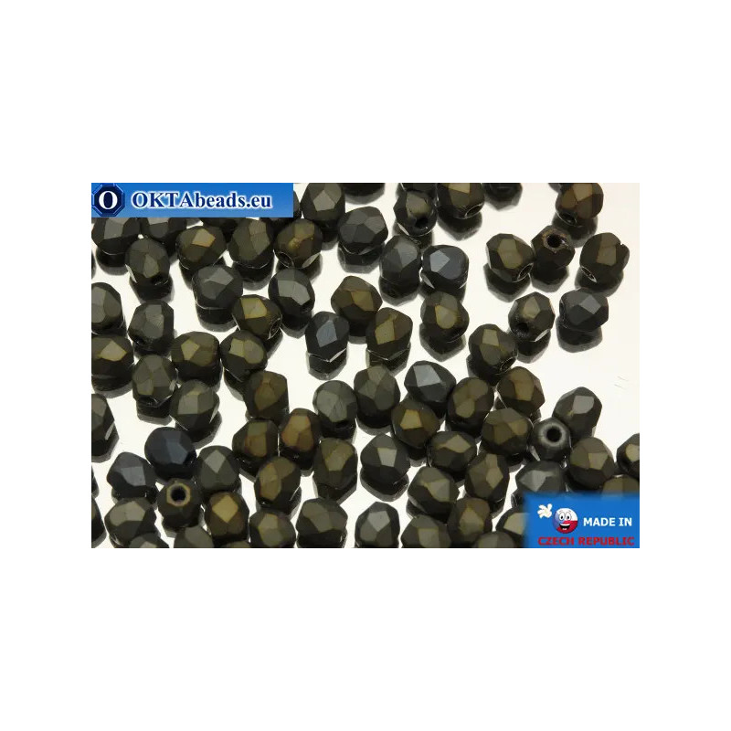 Czech fire polished beads iris matte (21115JT) 3mm