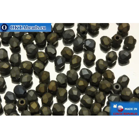 Czech fire polished beads iris matte (21115JT) 3mm