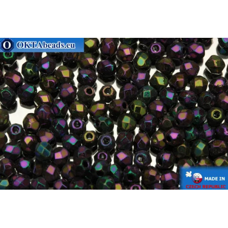 Czech fire polished beads iris (21495JT) 3mm