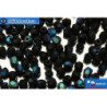 Czech fire polished beads black matte AB (MX23980) 3mm