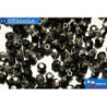 Czech fire polished beads black silver (S23980) 3mm