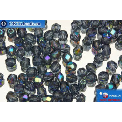 Czech fire polished beads grey AB (X30330) 3mm