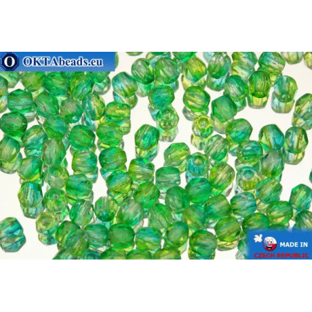 Czech fire polished beads green (48010CR) 3mm