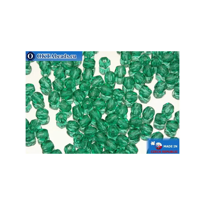 Czech fire polished beads green (50720) 3mm