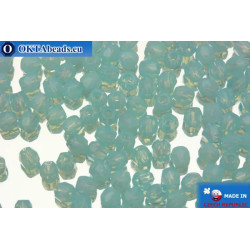 Czech fire polished beads blue alabaster (61000) 3mm