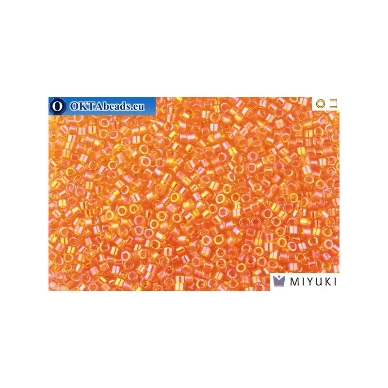 MIYUKI Beads Delica Transparent Tangerine AB 11/0 (DB151)