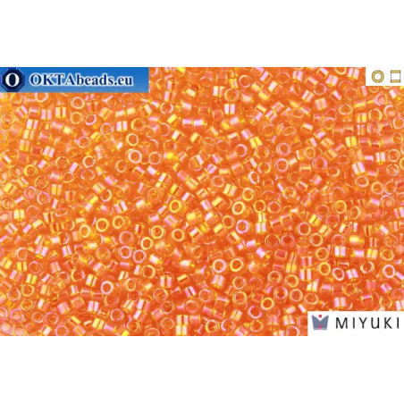 MIYUKI Beads Delica Transparent Tangerine AB 11/0 (DB151)