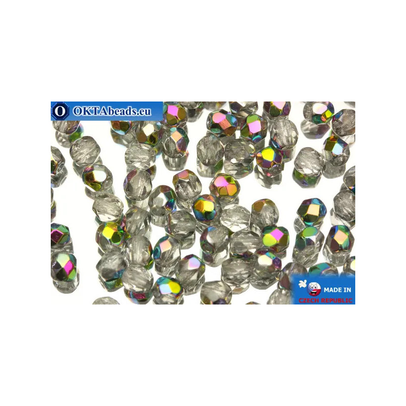 Czech fire polished beads crystal AB (V00030) 4mm