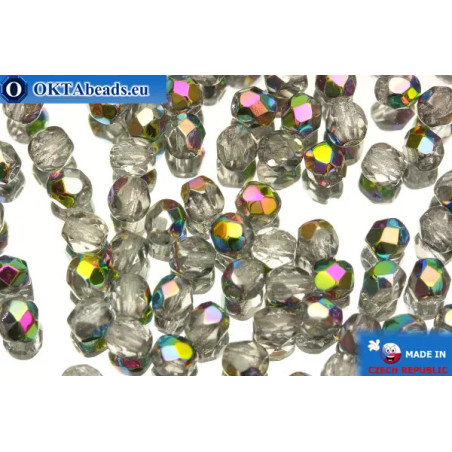 Czech fire polished beads crystal AB (V00030) 4mm
