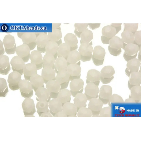 Czech fire polished beads white (04000) 4mm