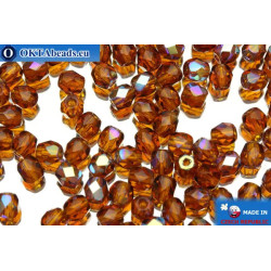 Czech fire polished beads yellow AB (X10100) 4mm
