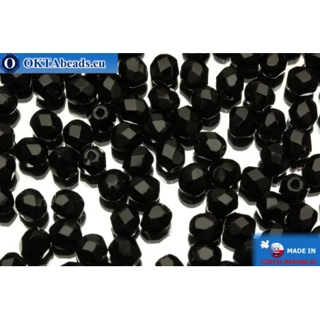 Czech fire polished beads black (23980) 4mm