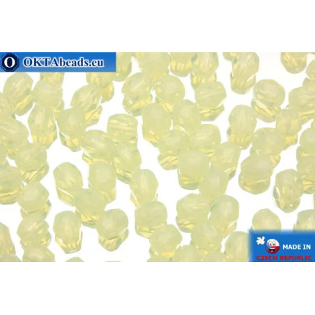 Czech fire polished beads yellow alabaster (81000) 4mm