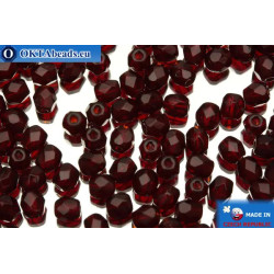 Czech fire polished beads red (90100) 4mm