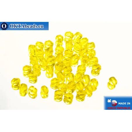 Czech fire polished beads yellow (80020) 4mm