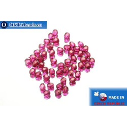 Czech fire polished beads pink gold luster (69260CR) 3mm