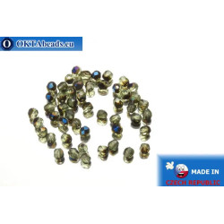 Czech fire polished beads grey AB (BR50510) 3mm