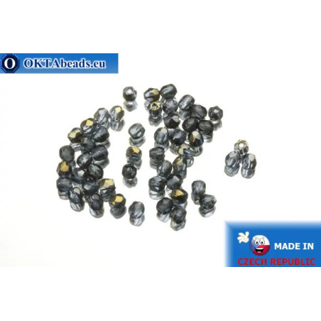 Czech fire polished beads blue bronze (ZR30330) 3mm