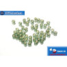 Czech fire polished beads green gold luster (69267CR) 3mm