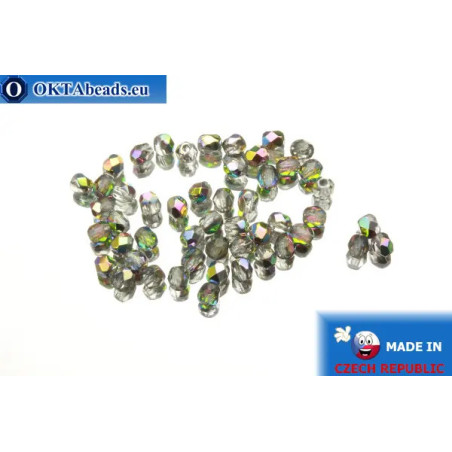 Czech fire polished beads crystal AB (VG00030) 3mm