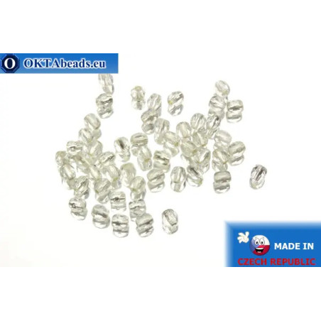 Czech fire polished beads crystal silver line (SL00030) 3mm
