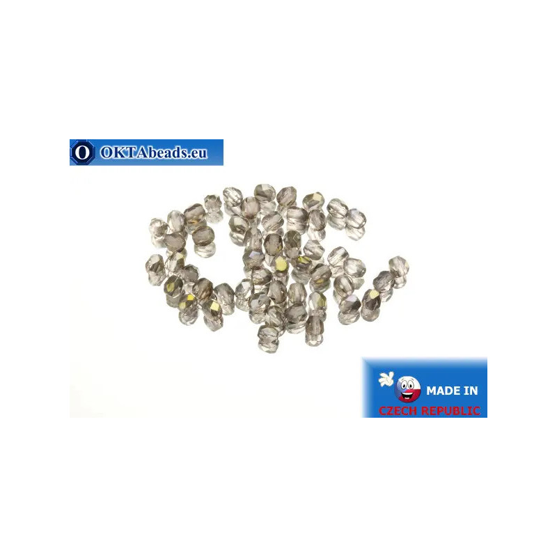 Czech fire polished beads lilac bronze (ZR70110) 3mm