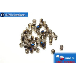 Czech fire polished beads grey AB (BR70110) 3mm