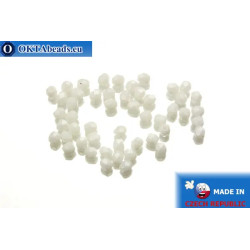Czech fire polished beads white (L02010) 3mm