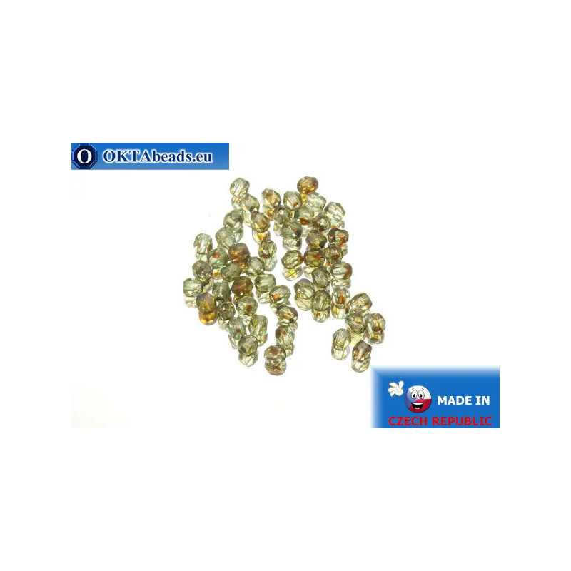 Czech fire polished beads grey travertin (T60110) 3mm