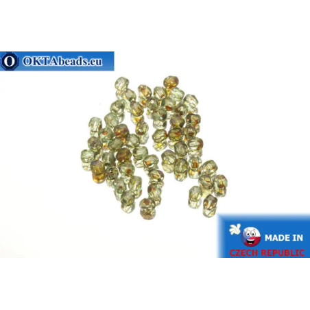 Czech fire polished beads grey travertin (T60110) 3mm