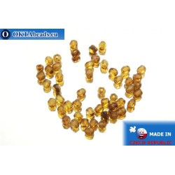 Czech fire polished beads topaz travertin matte (MT00030) 3mm