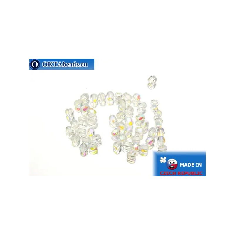 Czech fire polished beads crystal AB (X00030) 3mm