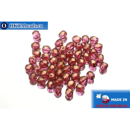 Czech fire polished beads lilac bronze (69259CR) 4mm