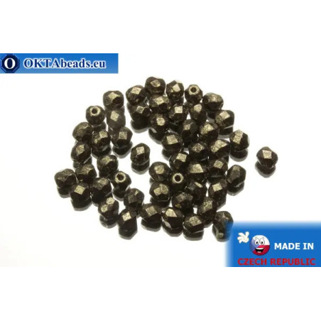 Czech fire polished beads metallic (18549CR) 4mm