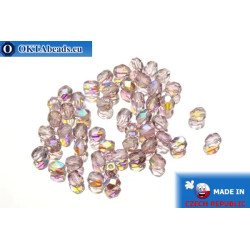 Czech fire polished beads lilac AB (X20030) 4mm