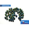 Czech fire polished beads green iris (21455JT) 4mm