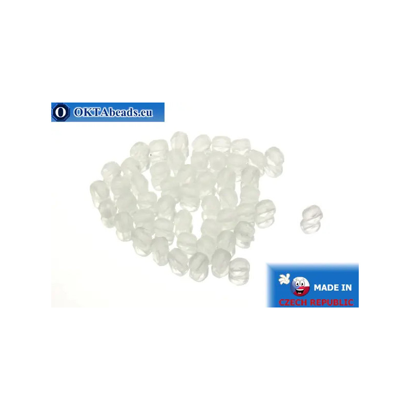 Czech fire polished beads crystal matte (M00030) 4mm