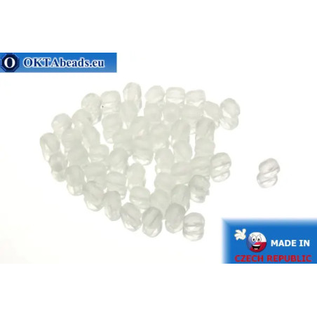 Czech fire polished beads crystal matte (M00030) 4mm