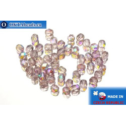Czech fire polished beads lilac AB (X20040) 4mm