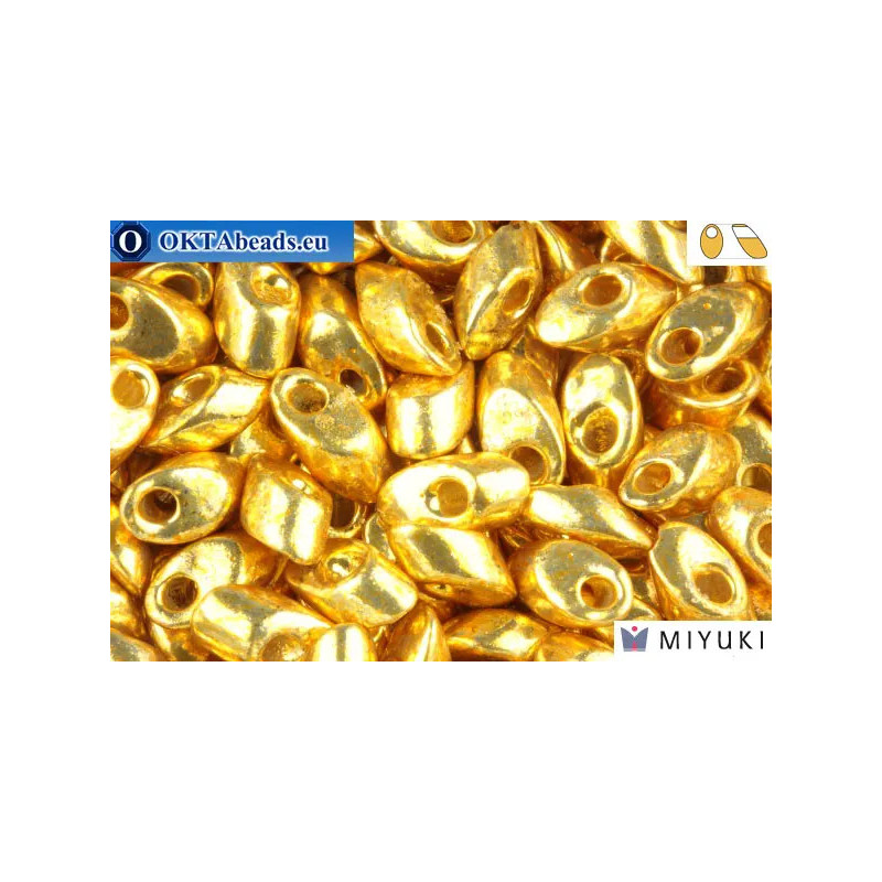 MIYUKI Long Magatama Beads Duracoat Galvanized Gold (4202)