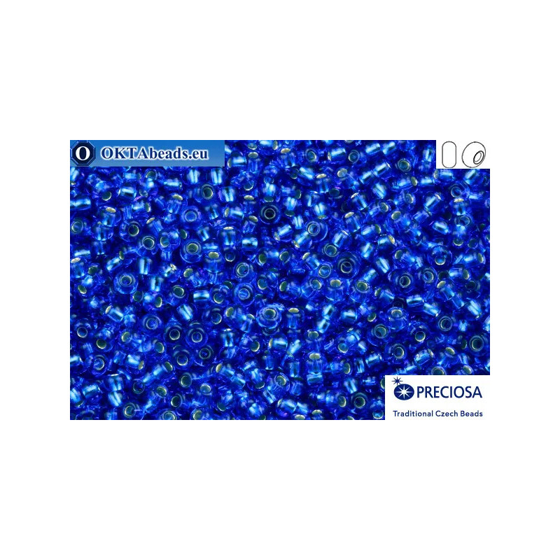 Preciosa czech seed beads 1 quality blue silver line (37050) 10/0