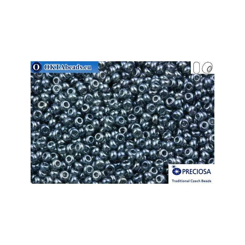 Preciosa czech seed beads 1 quality grey luster (46010) 10/0