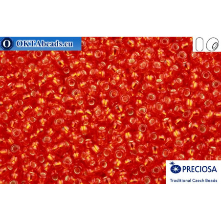 Preciosa czech seed beads 1 quality red silver line (97050) 10/0